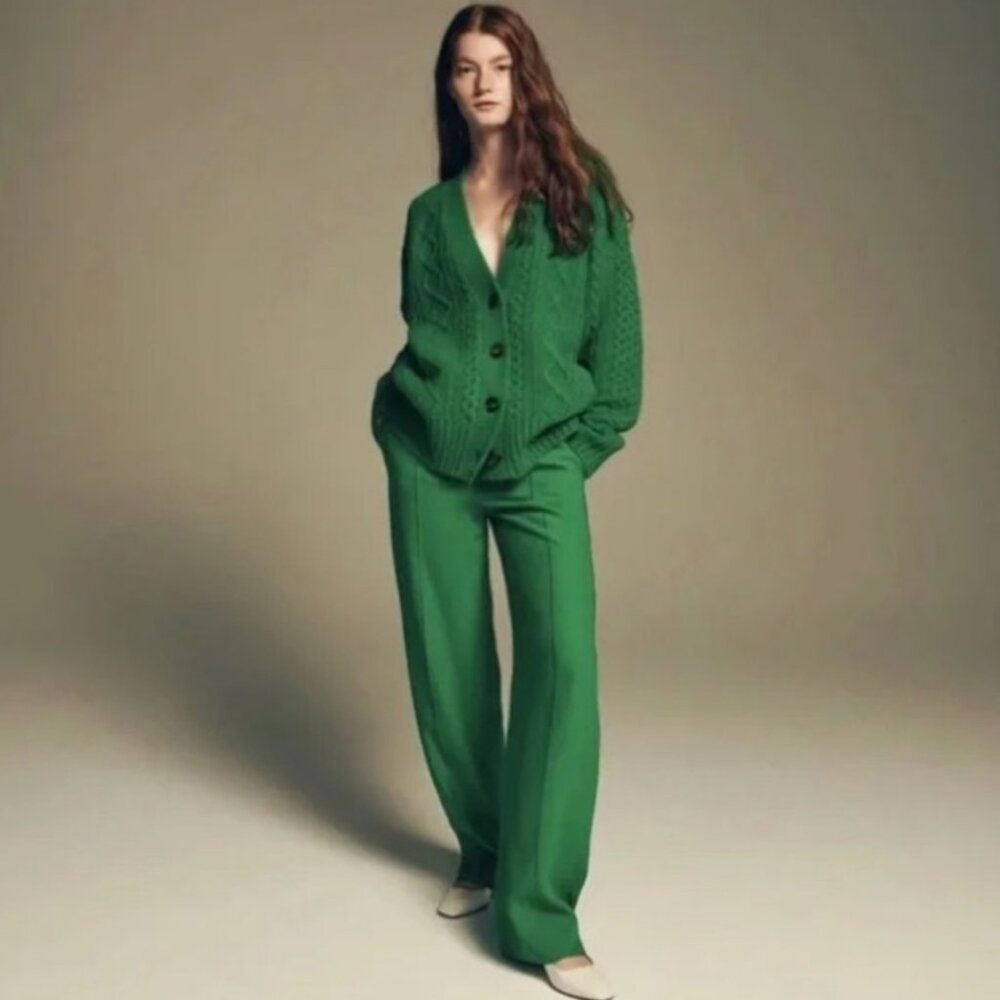J. CREW Women’s NEW High-Rise Crepe Trouser Kelly Green #BK631 | Size 8
